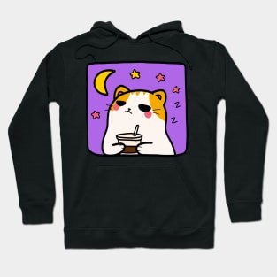 Night owl cat : Caffeine and confounded Hoodie